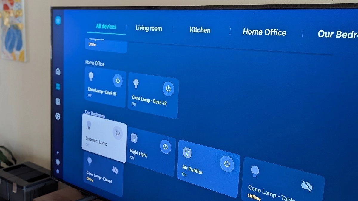 Devices listed in samsung smartthings on a frame tv