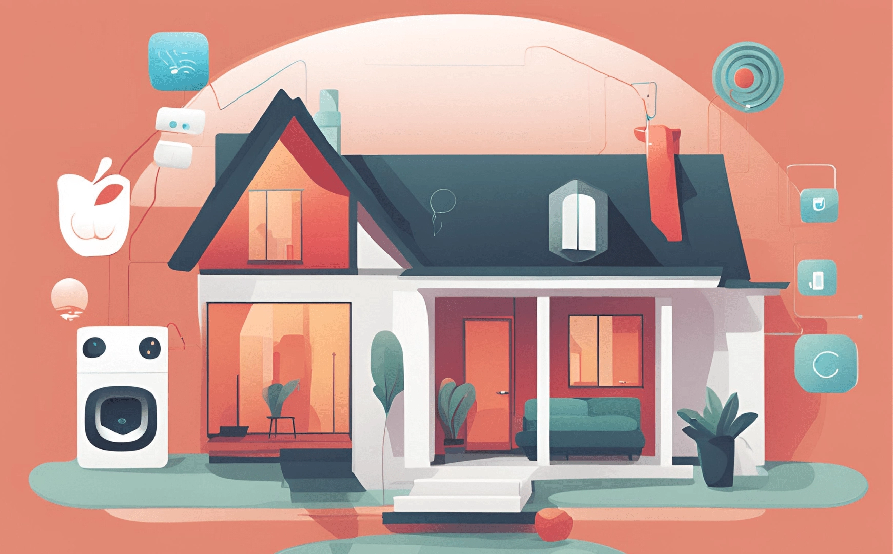 Illustration of a smart home