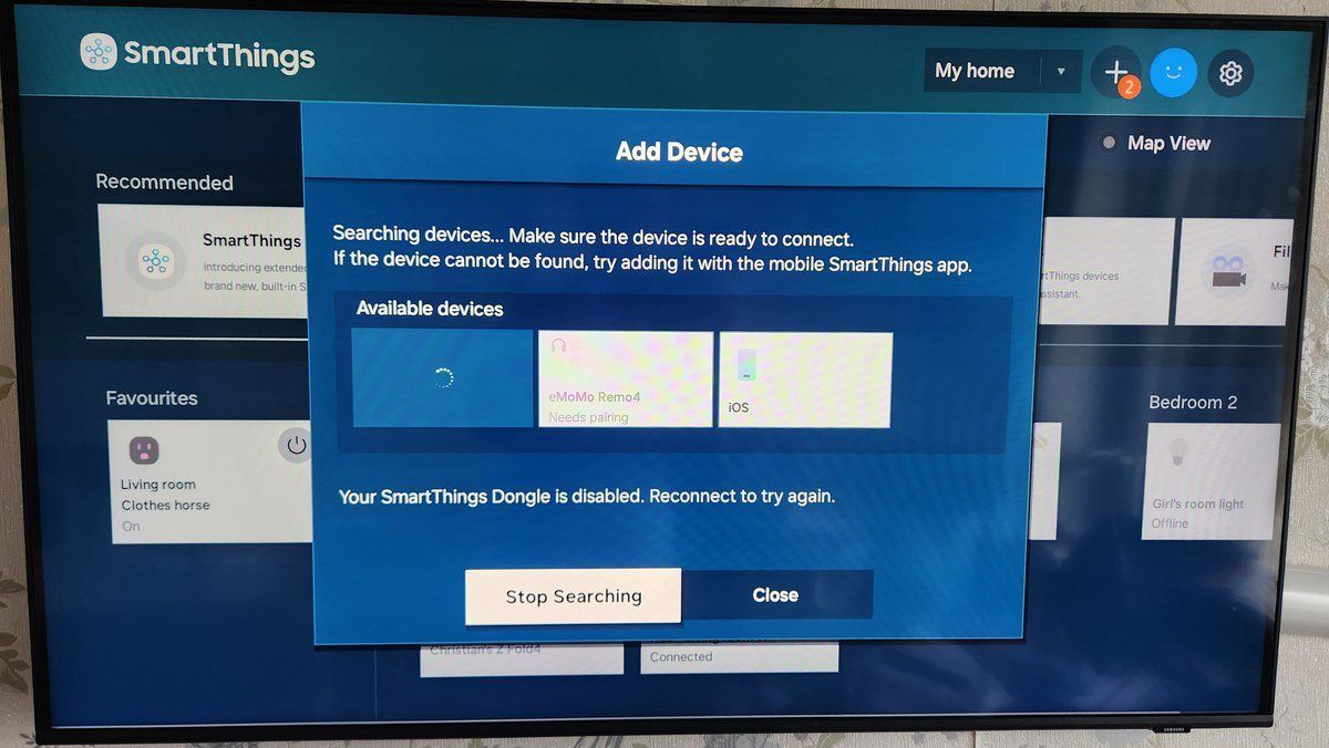 Add a device to Smaung SmartThings TV