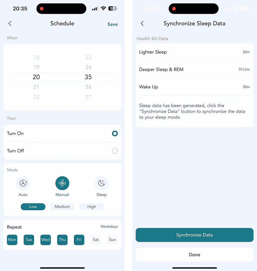 Aidot sleep schedule and sync