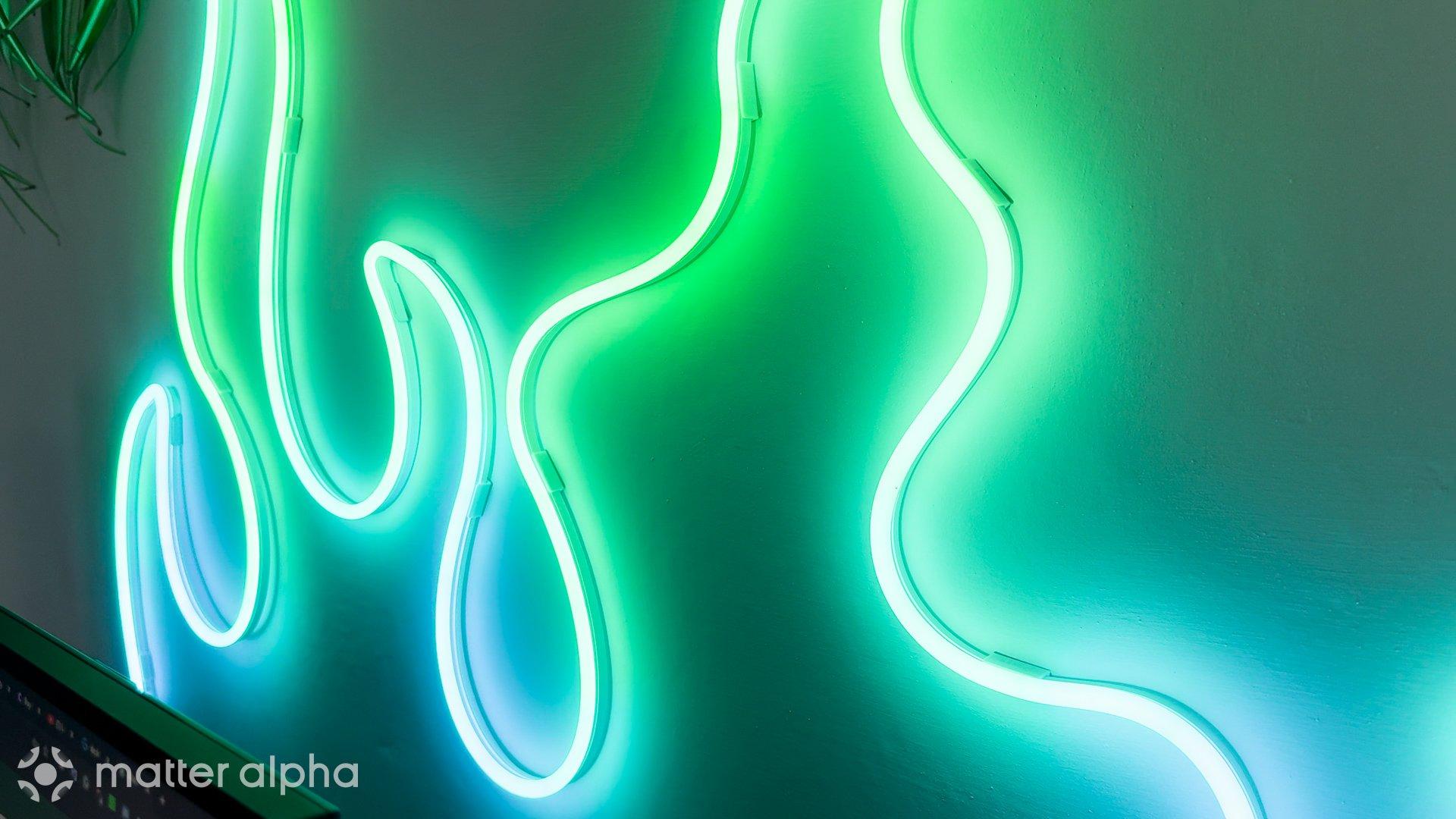 Govee neon rope light blue green flame