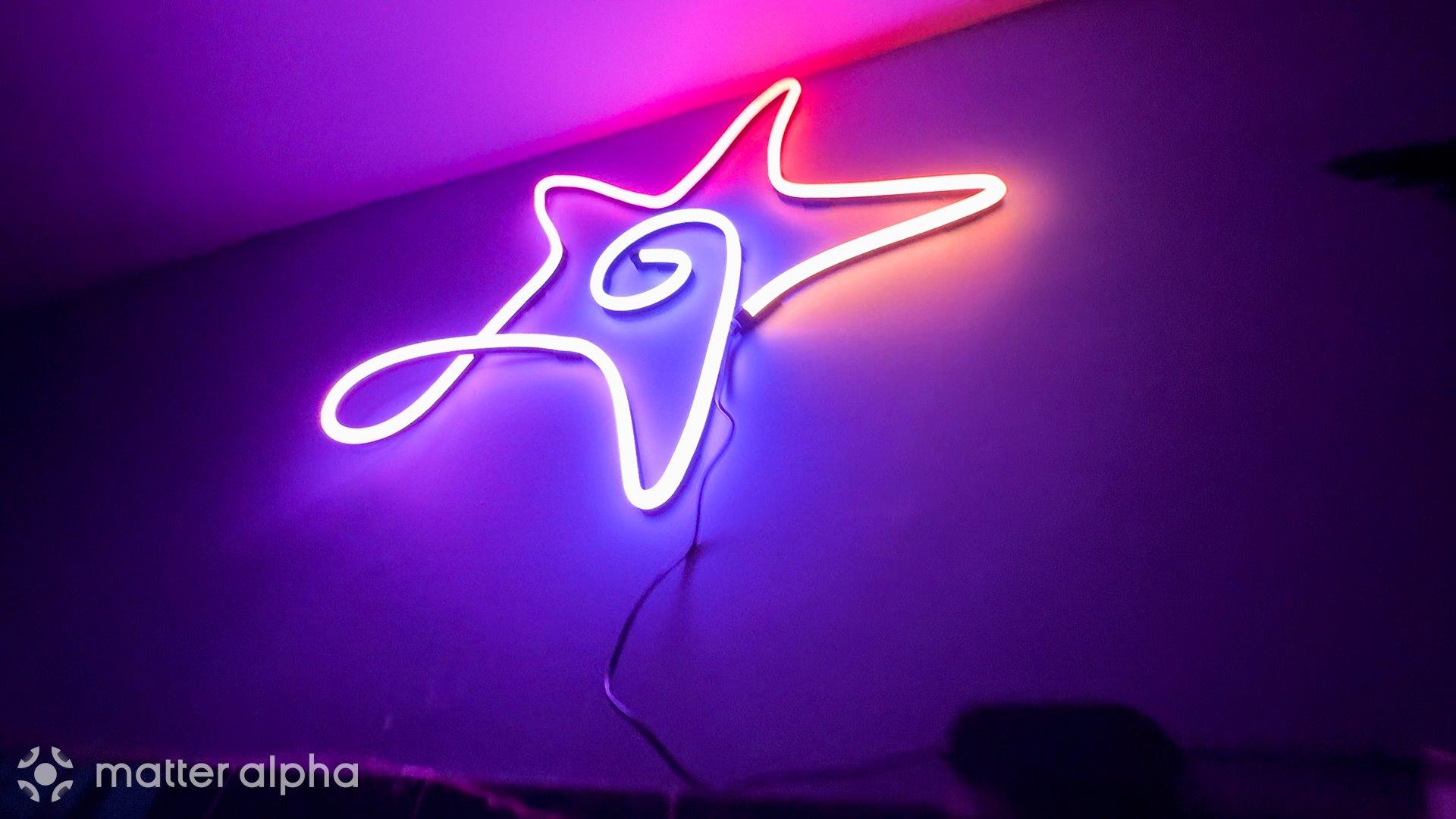 Govee neon rope light star in kitchen lighting up the room