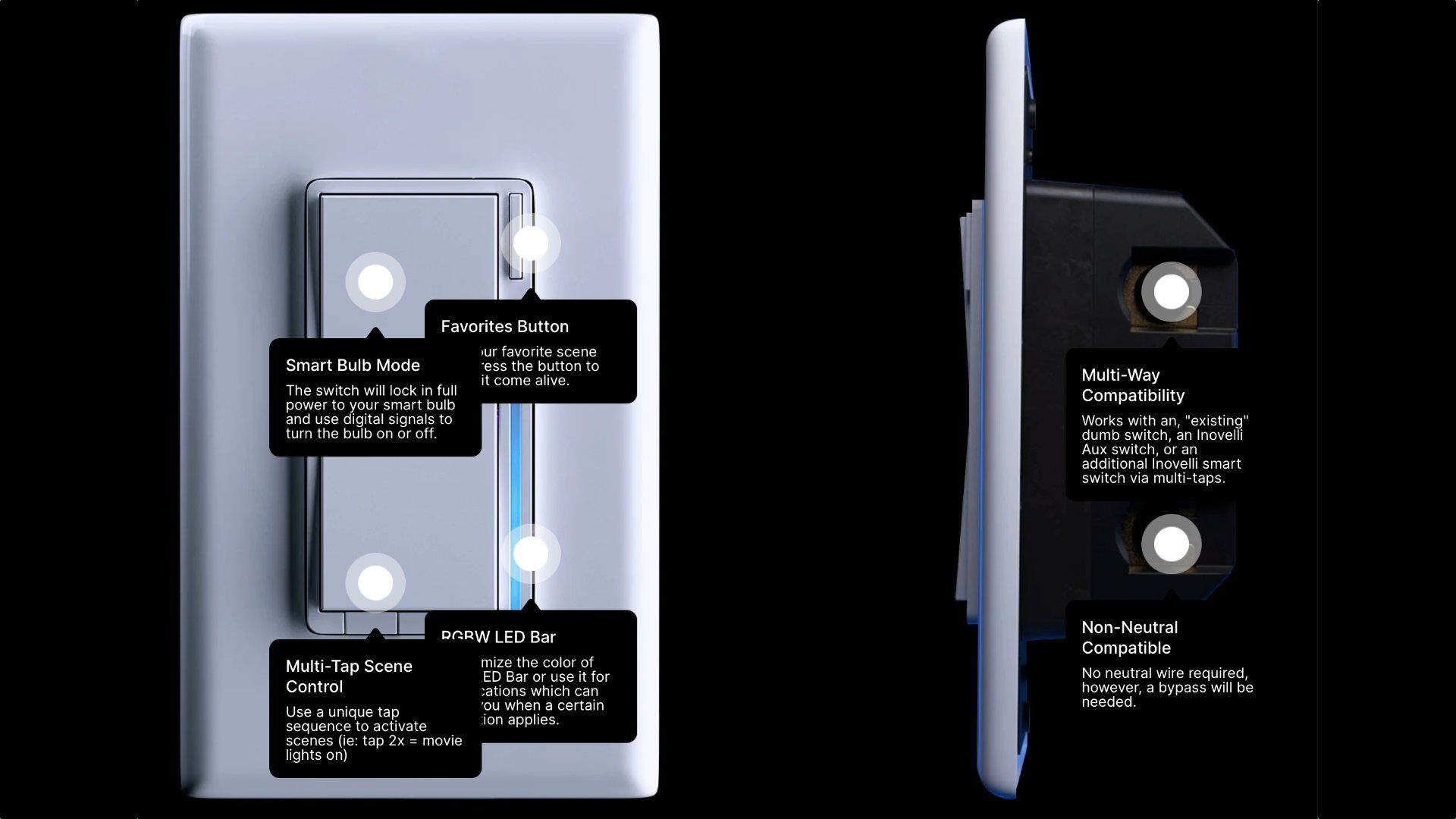 Inovelli white series dimmer review buttons