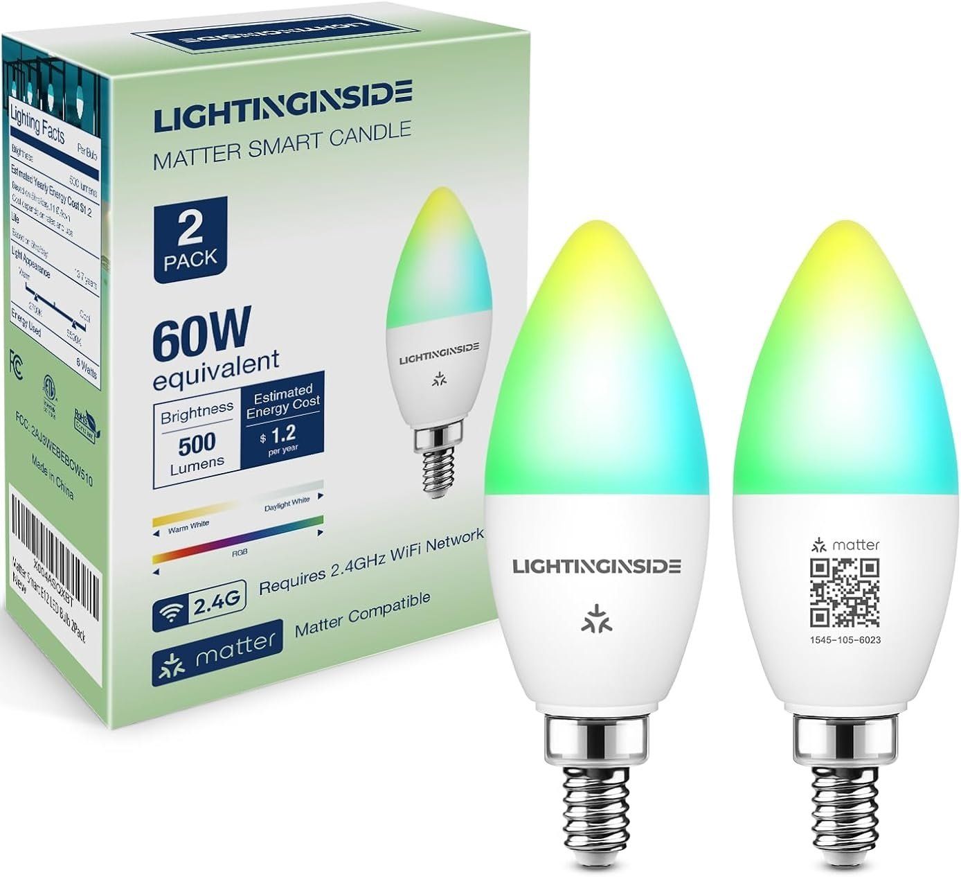 Lightinginside matter candelabra smart light bulbs