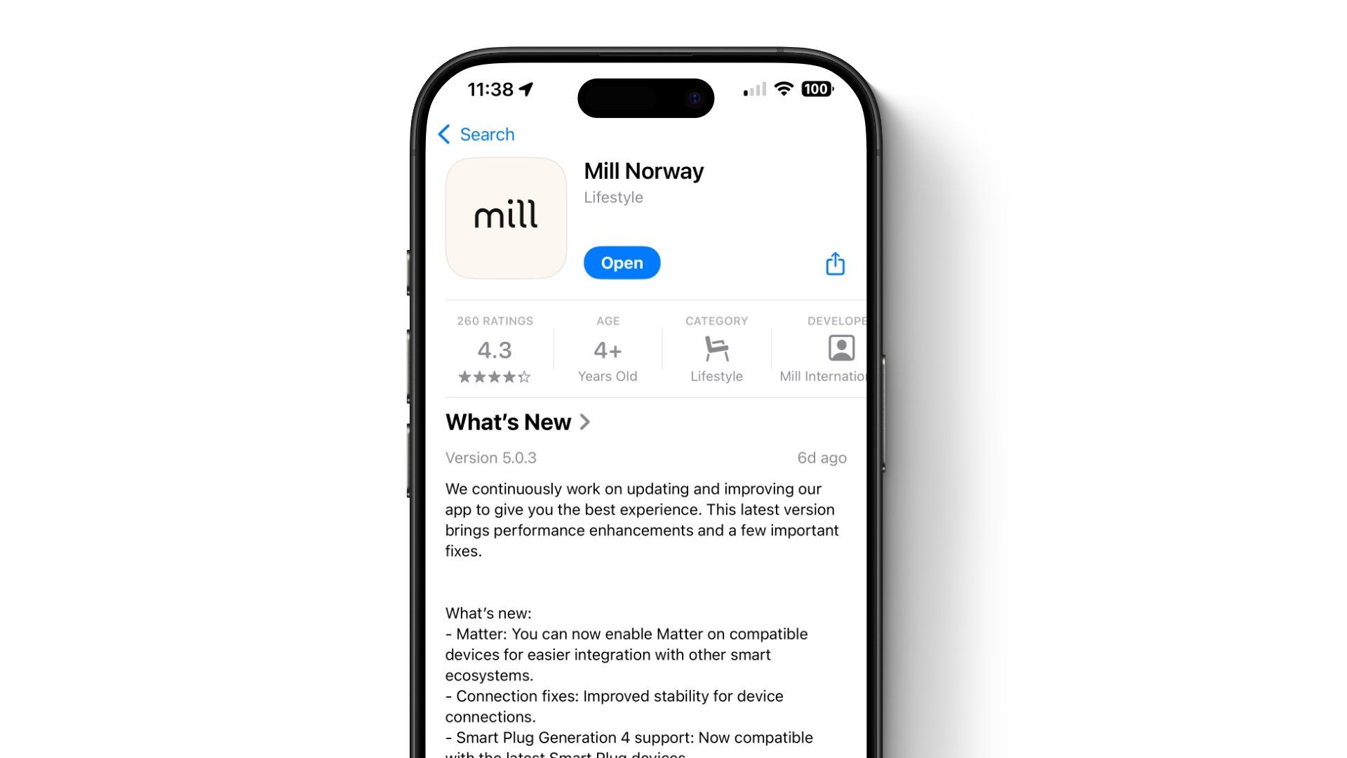 Mill ios app matter update notes