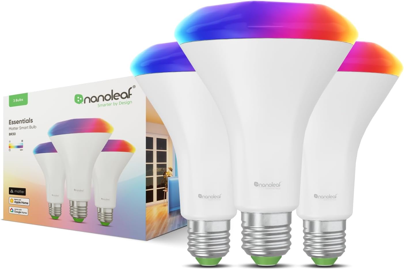 Nanoleaf essentials br30 matter smart bulbs