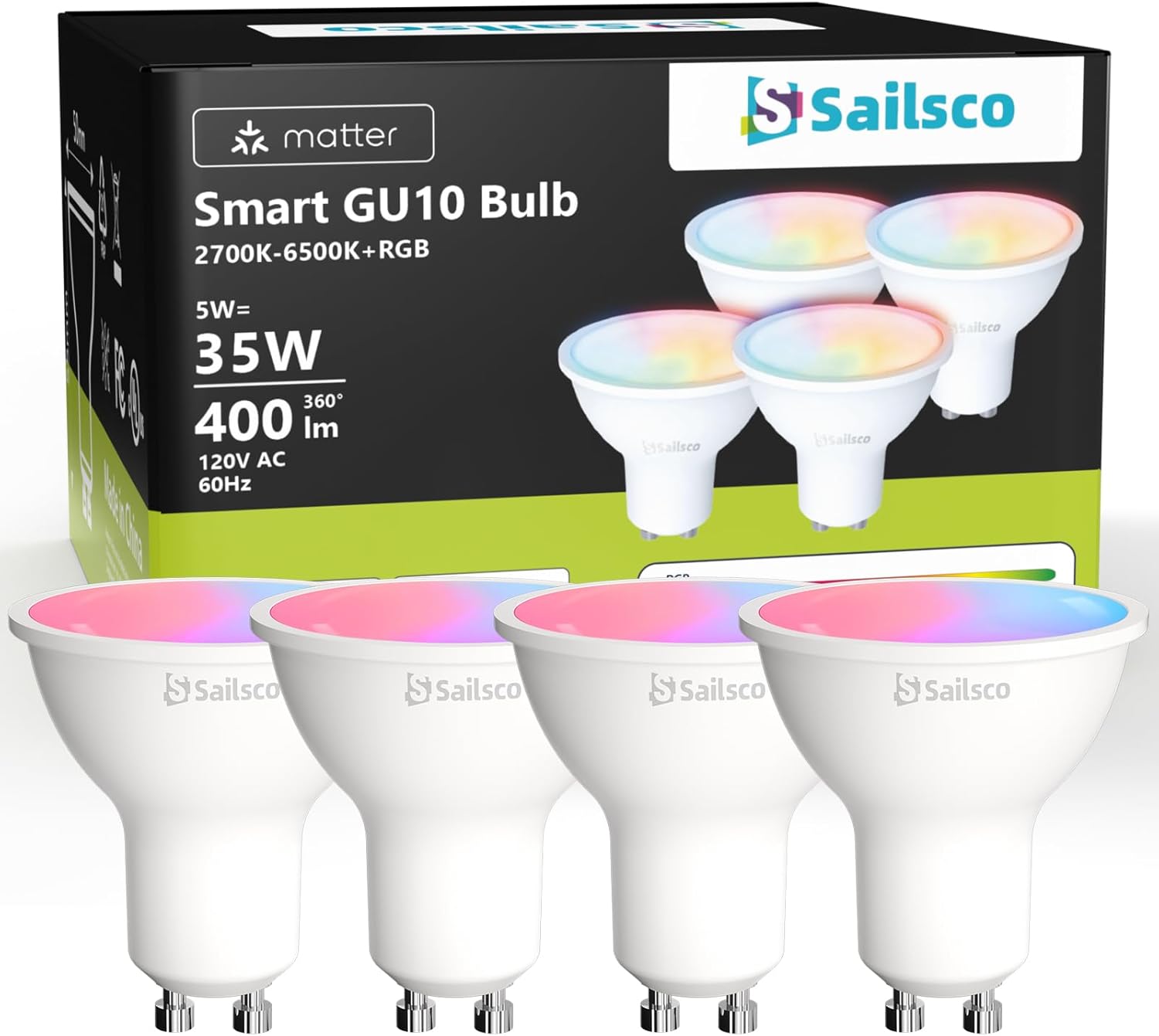 Sailsco matter smart gu10 bulbs 4pack