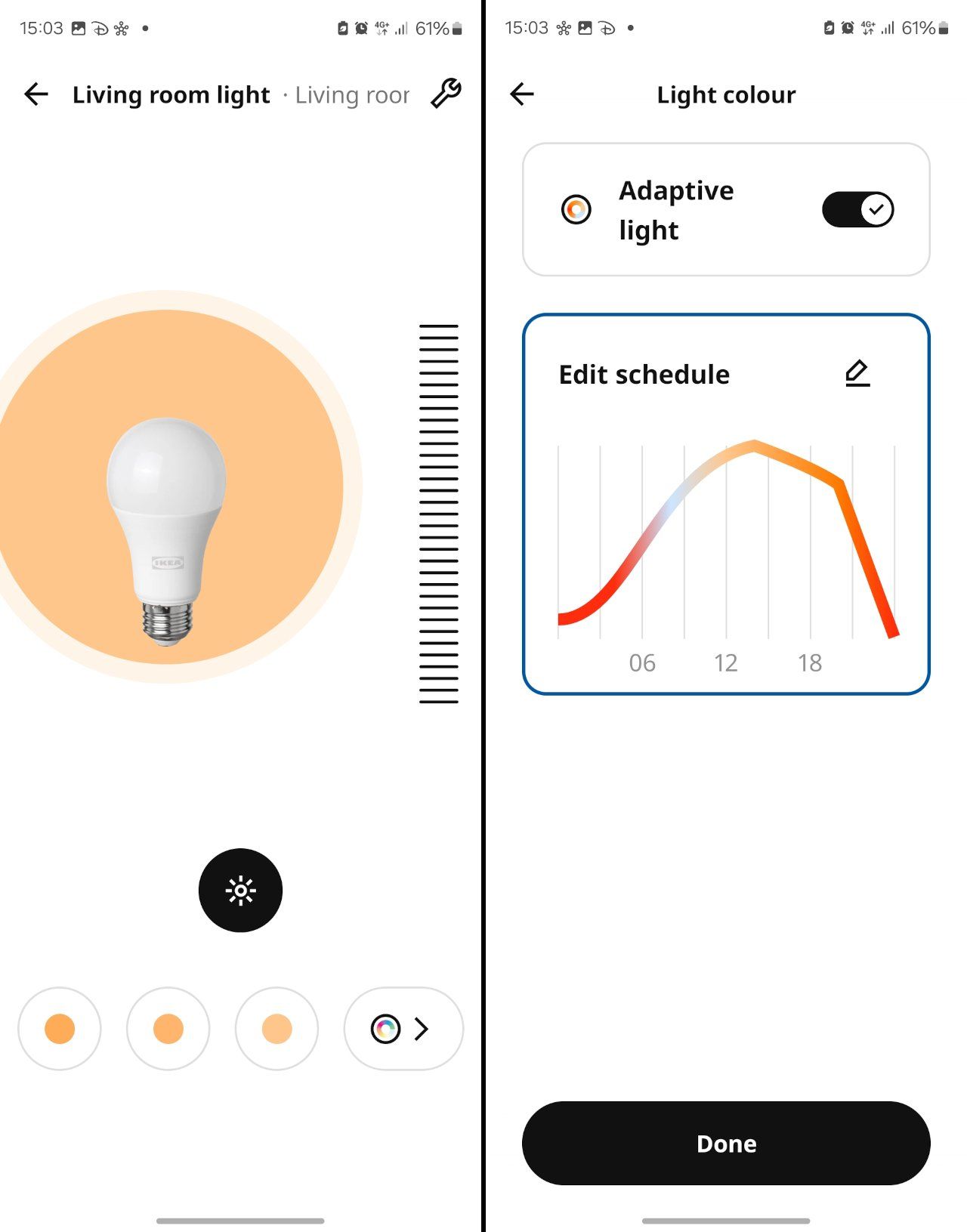 Setup adaptive lights on the IKEA Home app