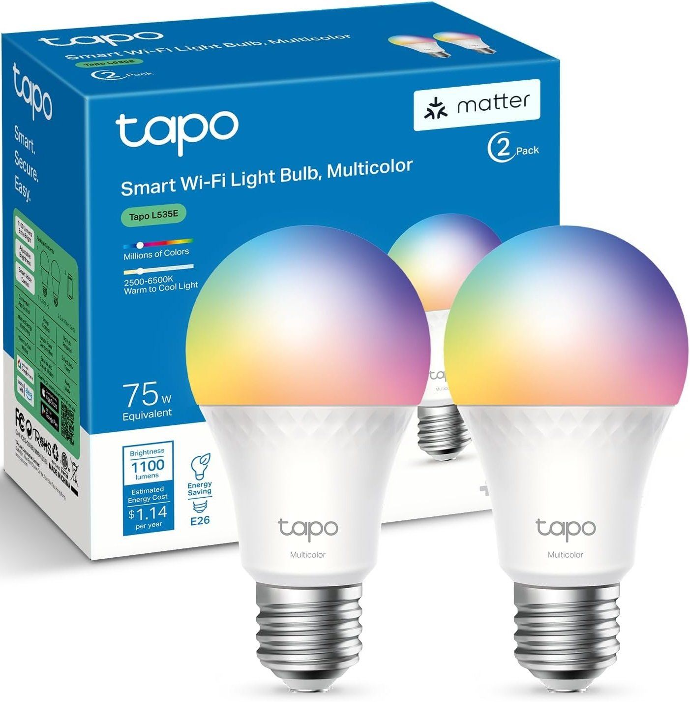 Tapo l535e smart wifi light bulb product