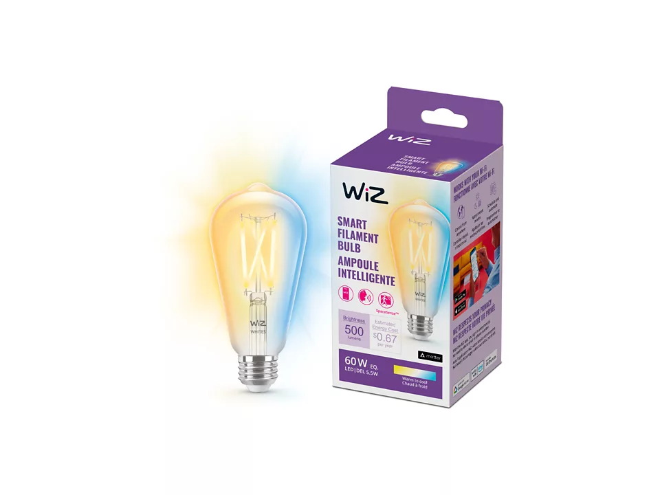 Wiz st19 filament bulb clear 60w e26