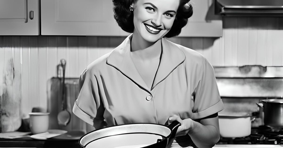 Woman holding frying pan